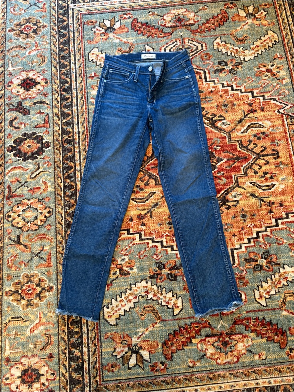 Madewell Women's Straight Leg Jeans in Dark Blue Denim